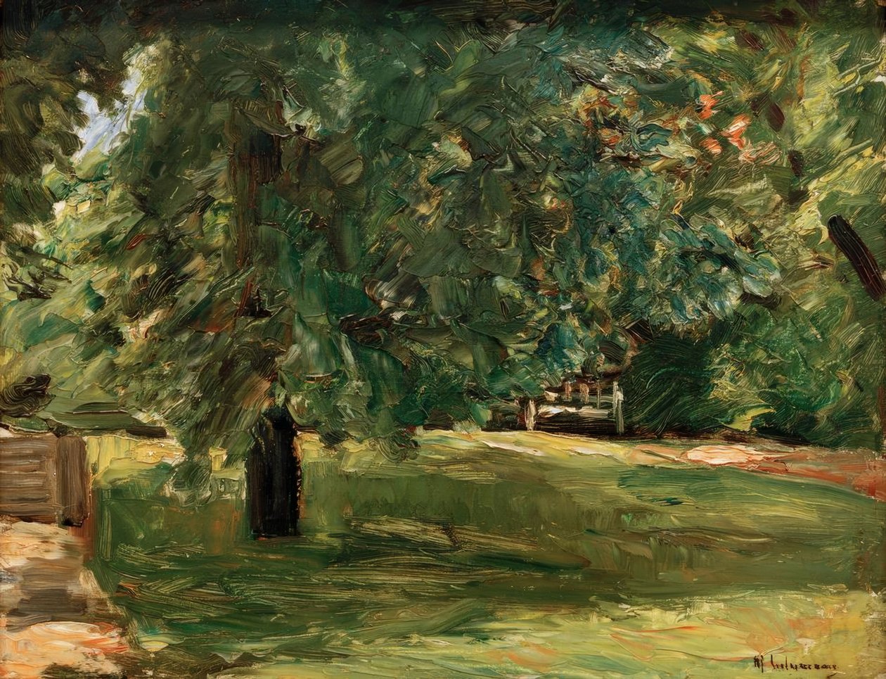 Hagebenk under kastanjetreet i Wannsee-hagen av Max Liebermann