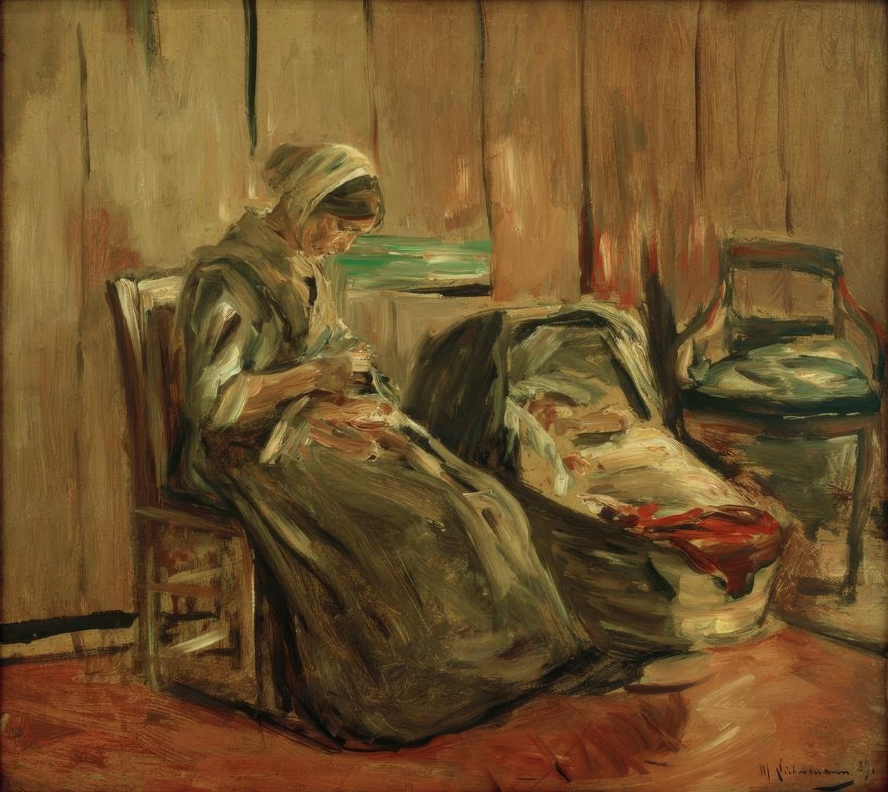 Interiør med en sydame av Max Liebermann