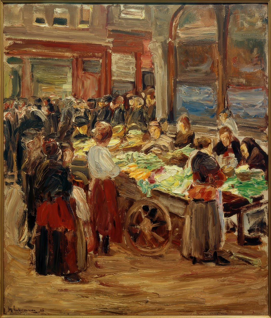 Judengasse i Amsterdam - grønnsaksmarked av Max Liebermann