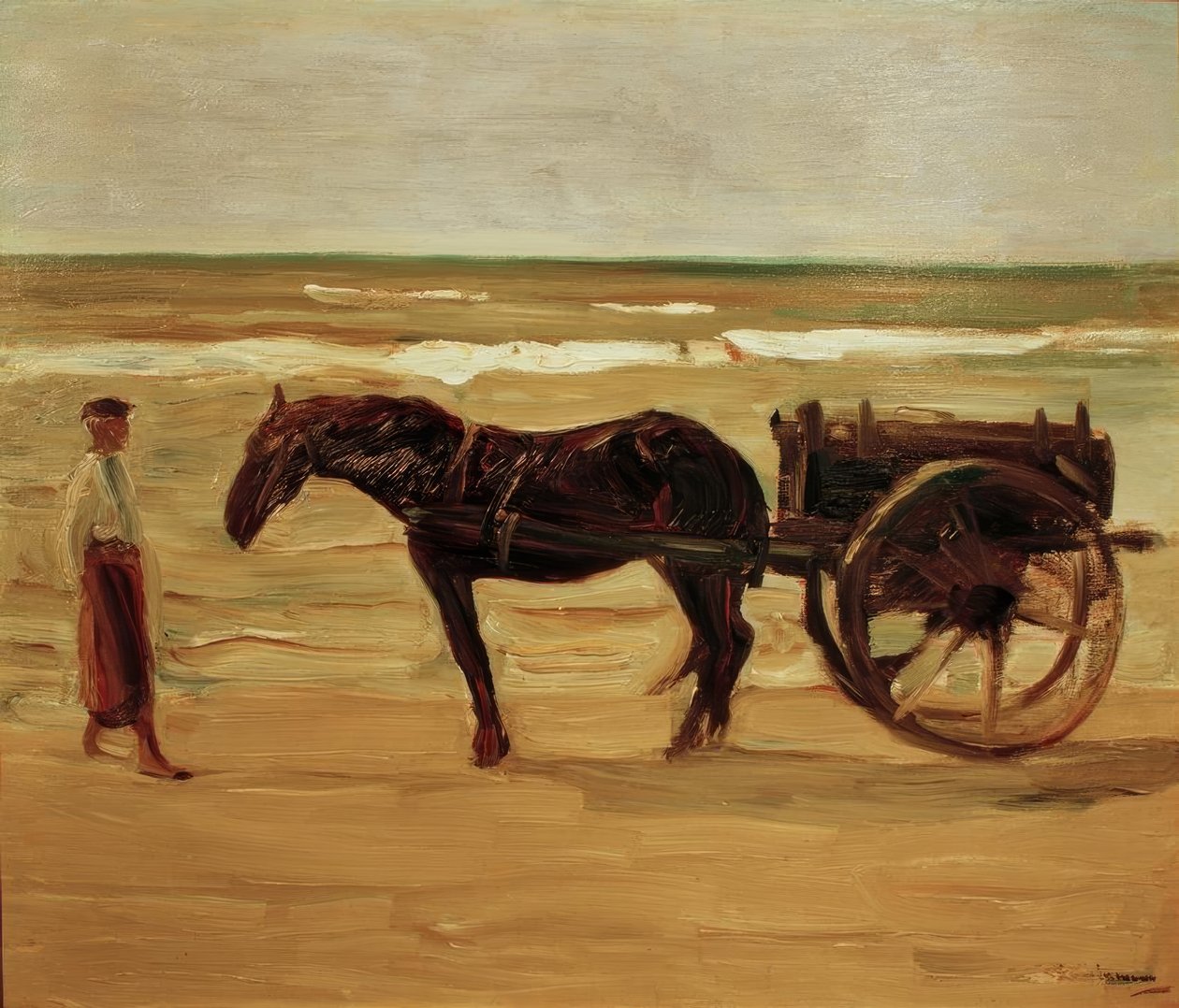 Badevaktvogn på stranden av Max Liebermann