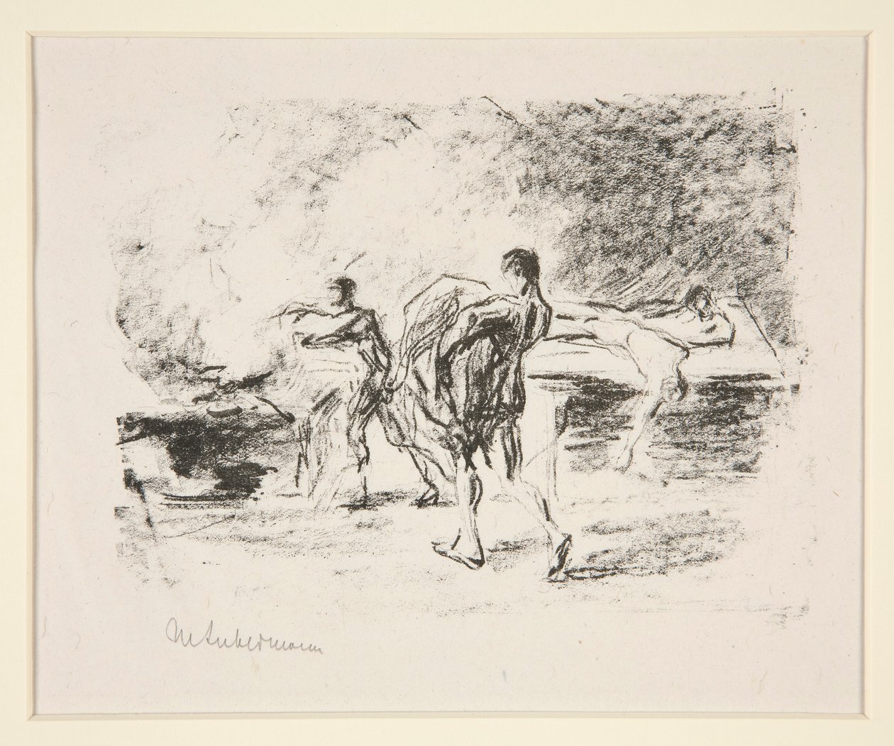 Kremasjon av lik, til Goethes Bassompierre (kremasjonsscene) av Max Liebermann