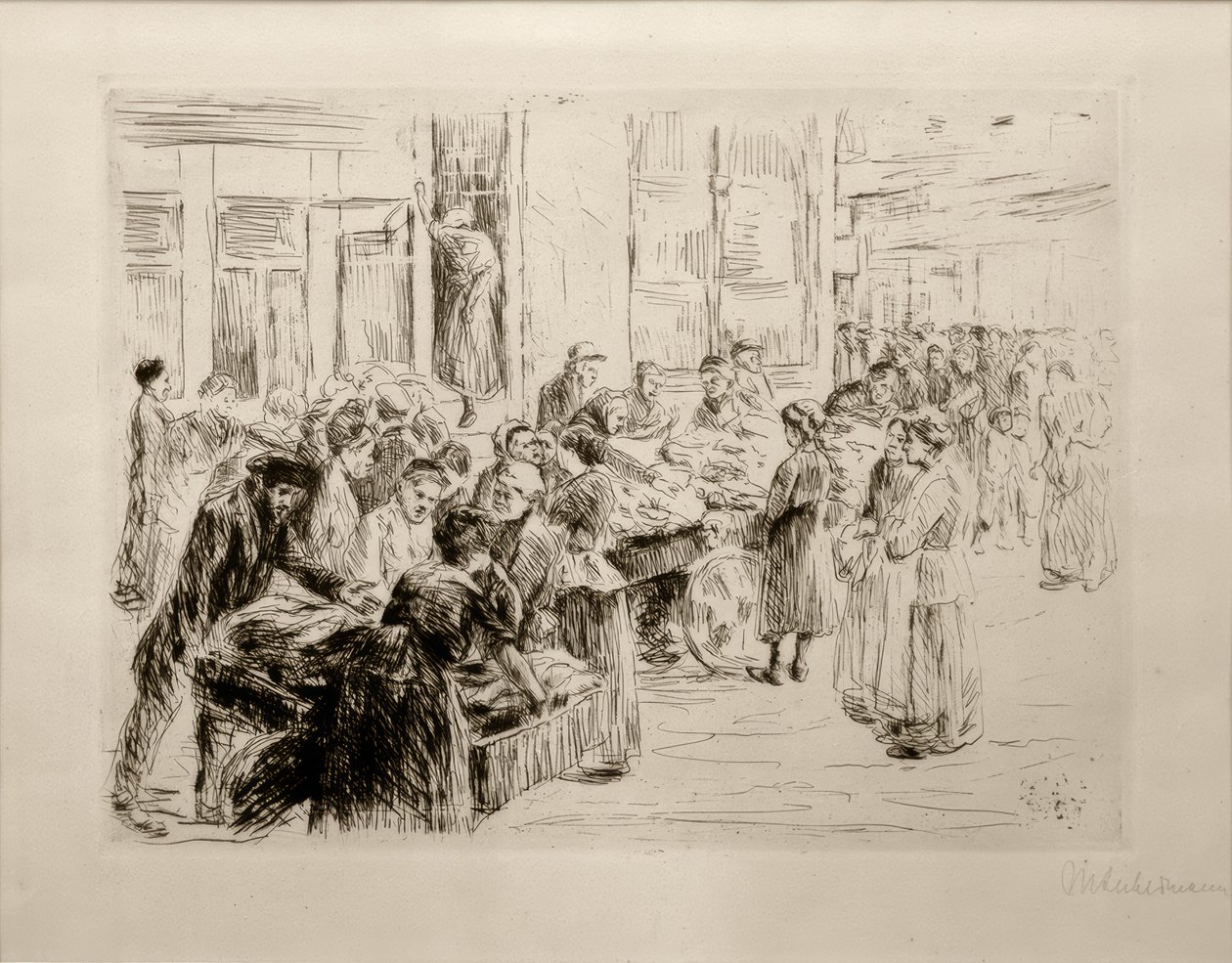 M.Liebermann, Fra det jødiske kvarteret i Amsterdam, handlevogn av Max Liebermann