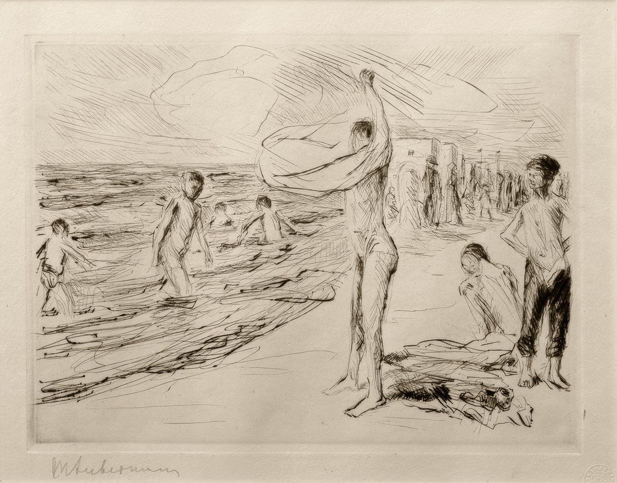 M.Liebermann, gutter som bader i vinden av Max Liebermann