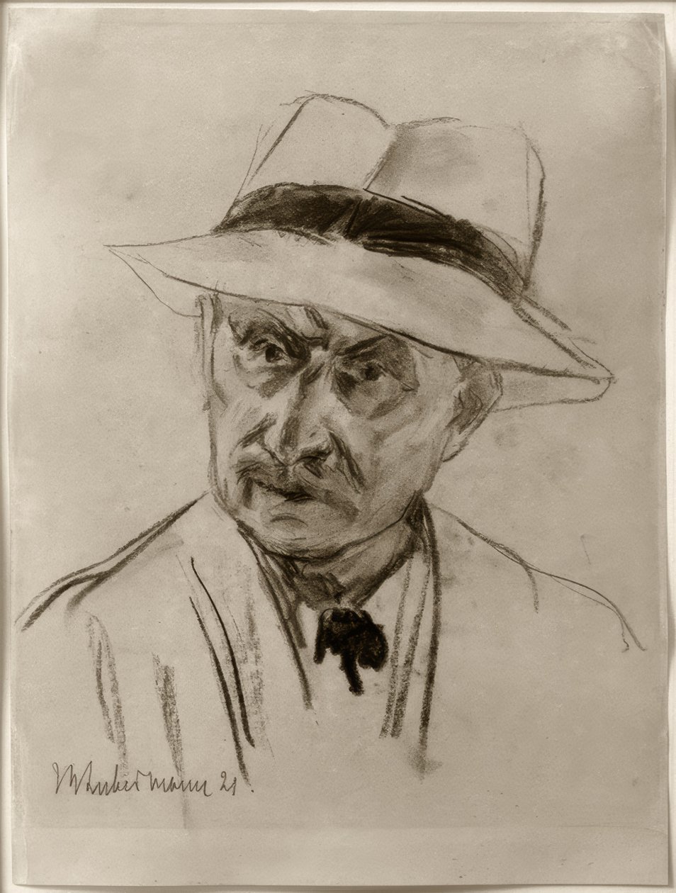 Max Liebermann / Selvportrett med Panamahatt av Max Liebermann