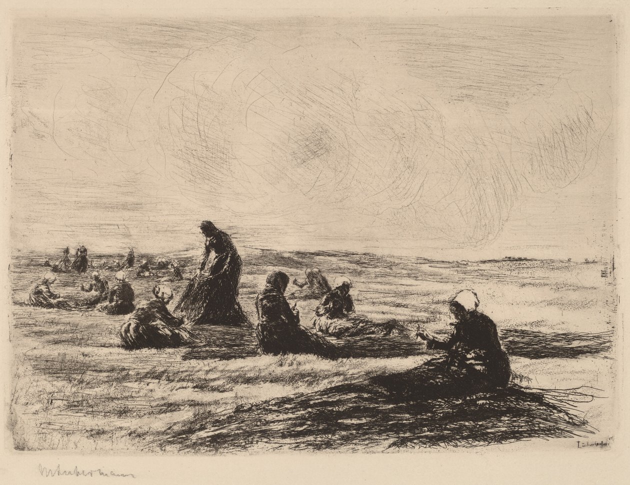 Mending the Nets, 1894. av Max Liebermann