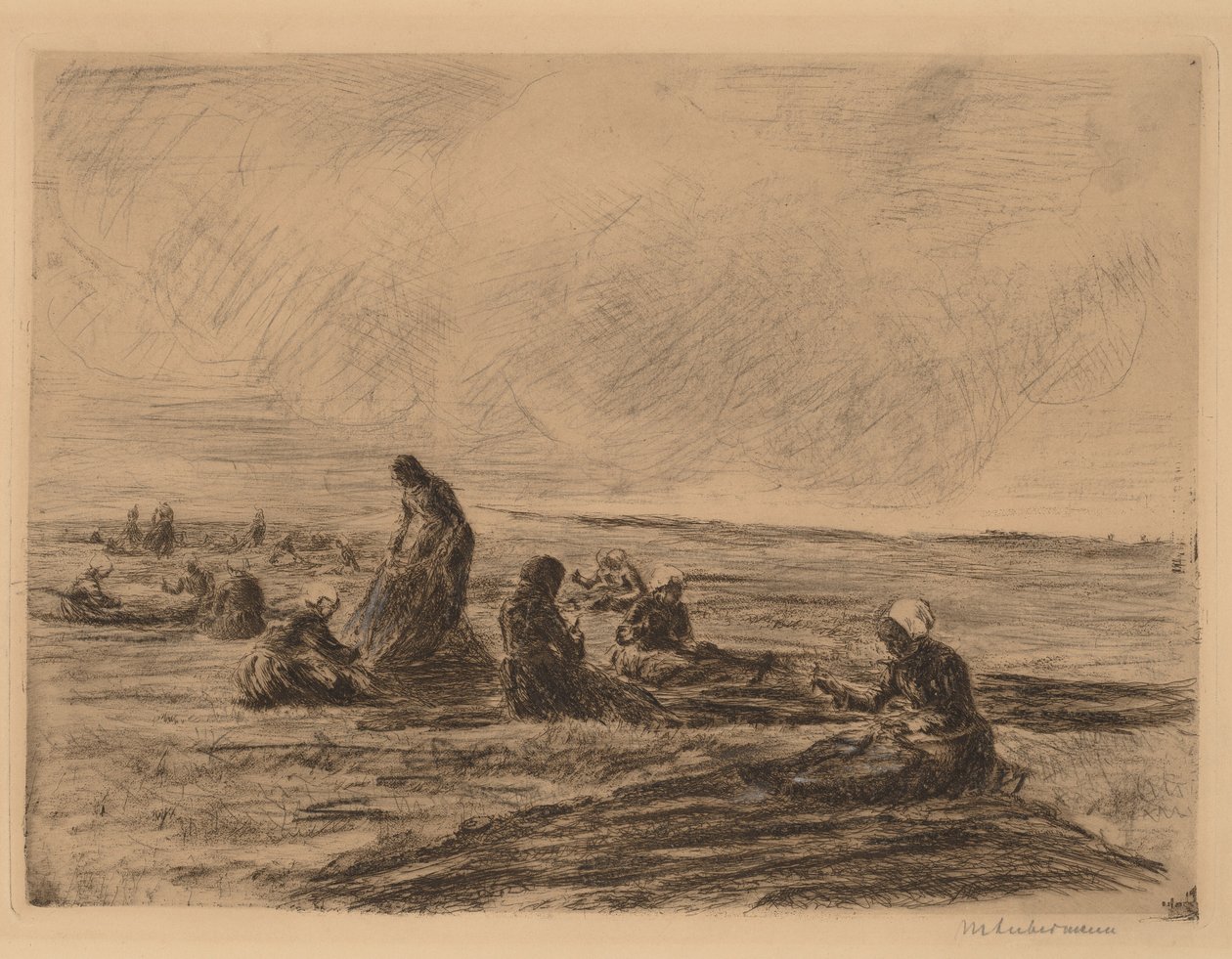 Mending the Nets, 1894. av Max Liebermann