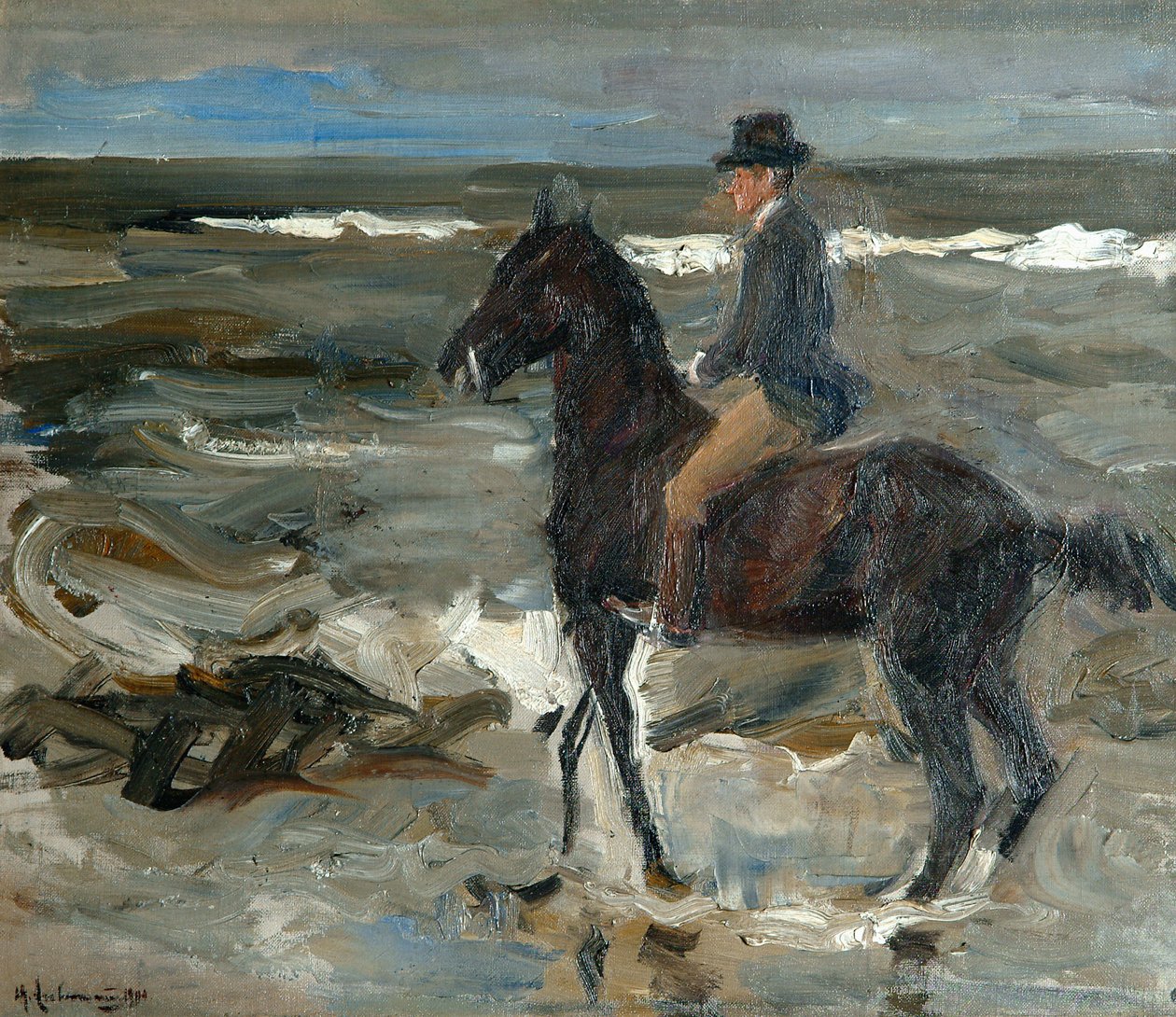 Rytter på stranden av Max Liebermann
