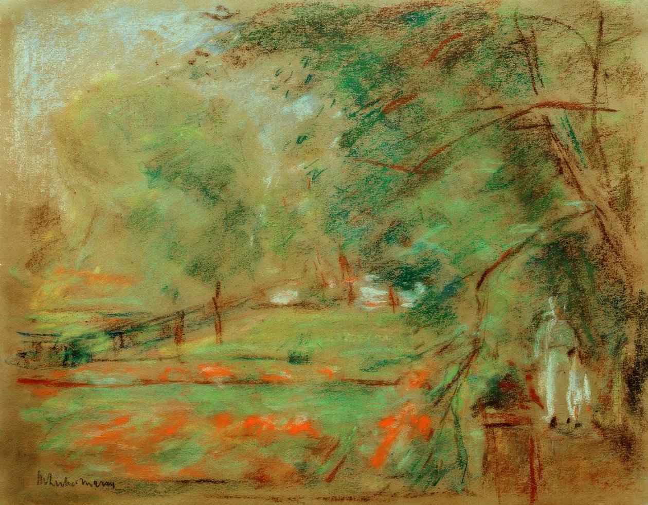Gå i hagen ved Wannsee av Max Liebermann