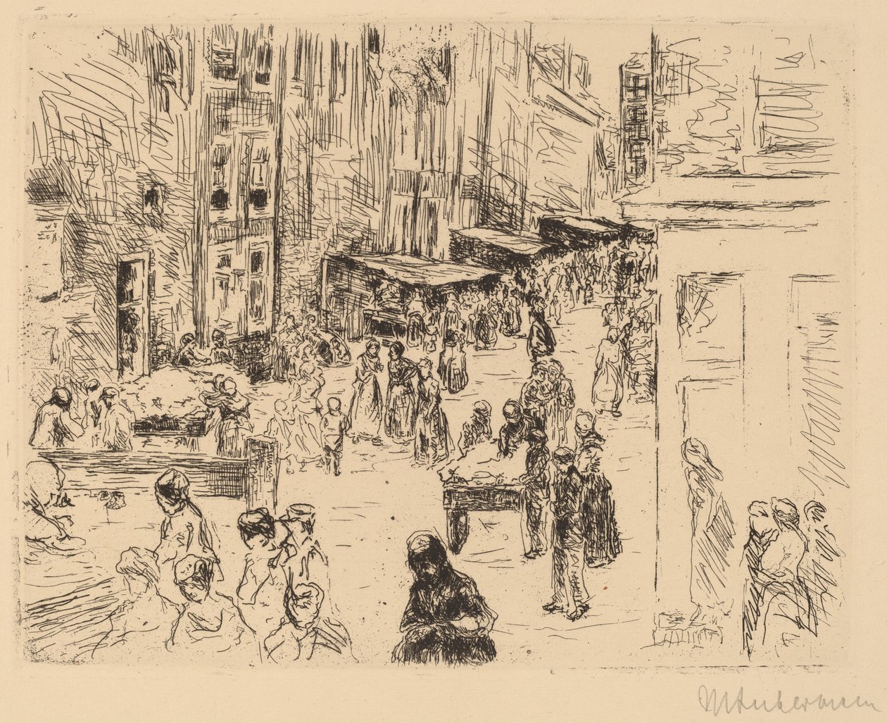 Det jødiske kvarteret i Amsterdam, 1906. av Max Liebermann