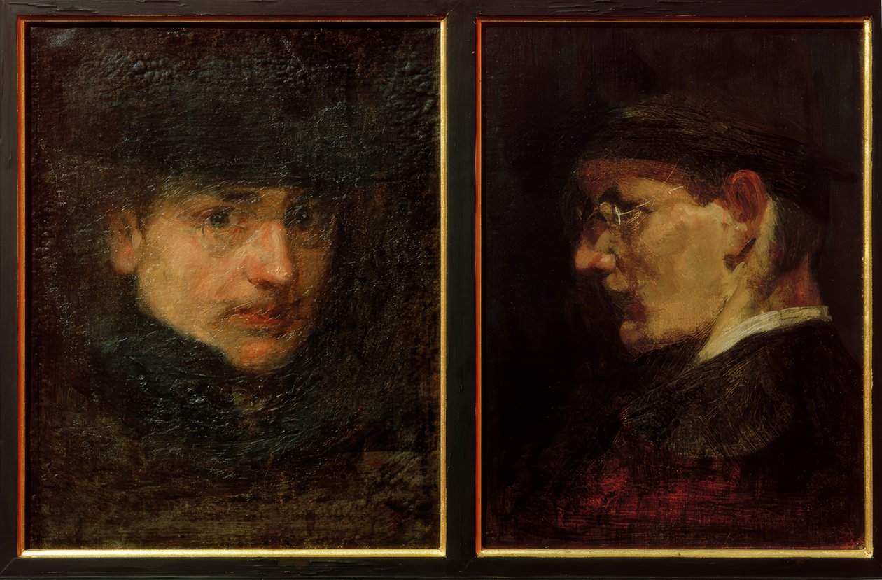 Selvportrett / selvportrett i profil av Max Slevogt