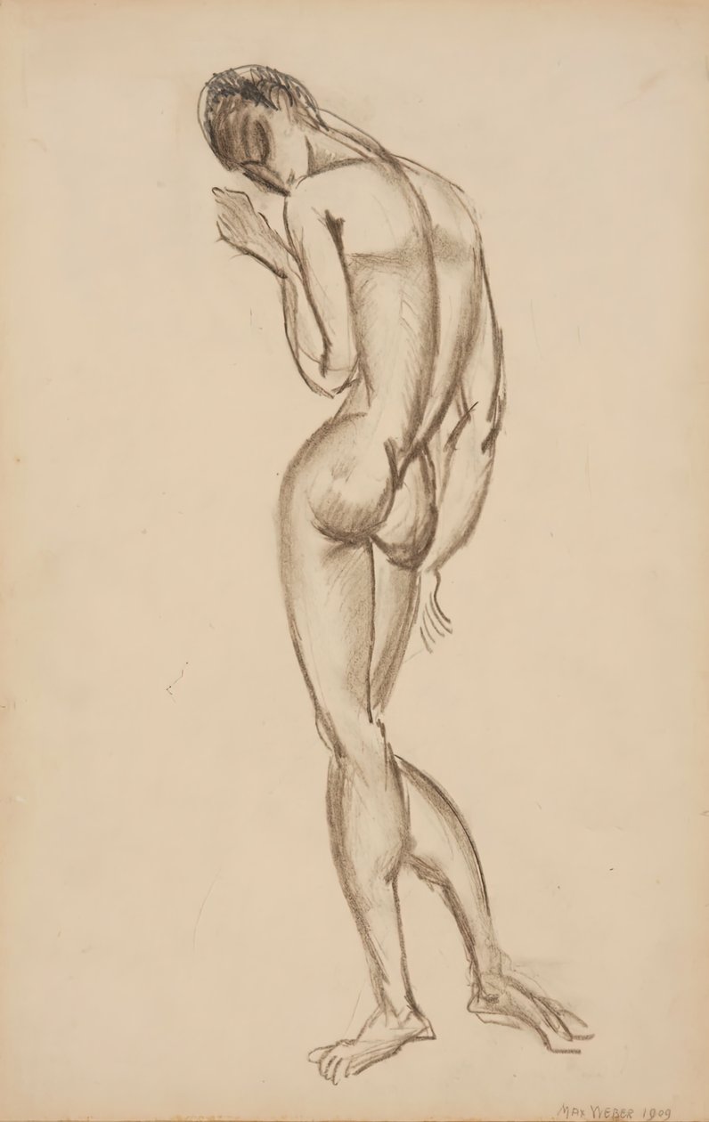 Naken kvinne, bakfra, 1909. av Max Weber