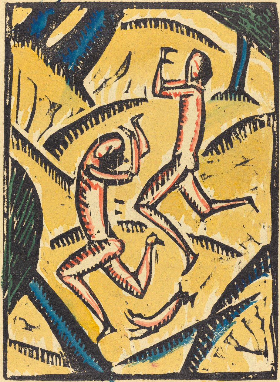 To nakendansere i et landskap av Max Zachmann