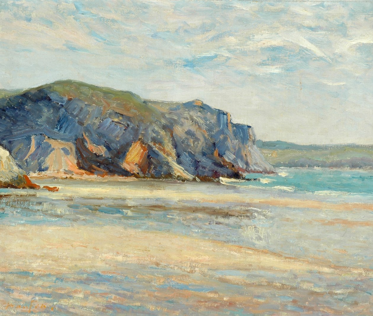 Stranden ved Morgat, Finistère, 1899 av Maxime Emile Louis Maufra