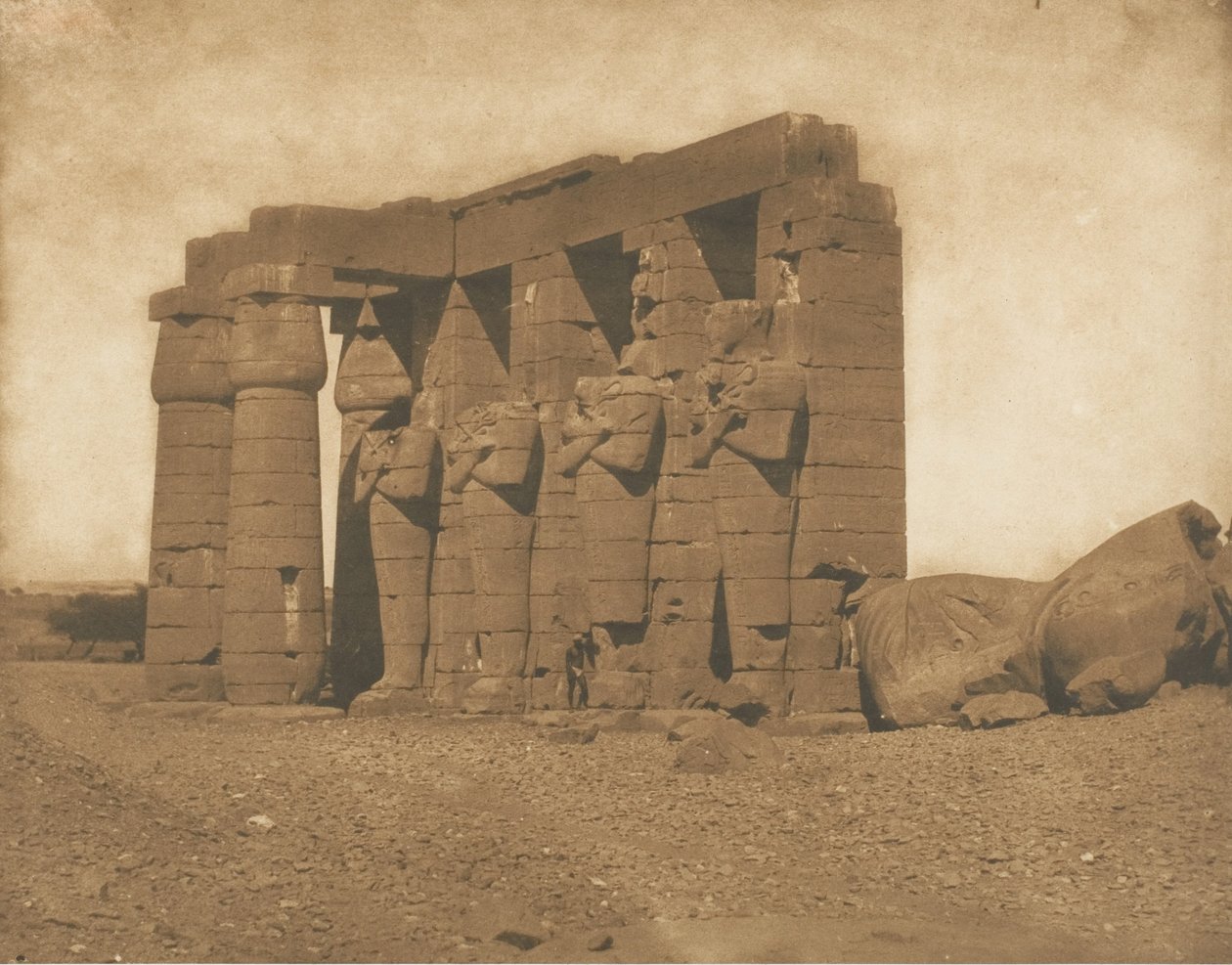 Colossi of the Ramesseum, 1850. av Maxime Du Camp