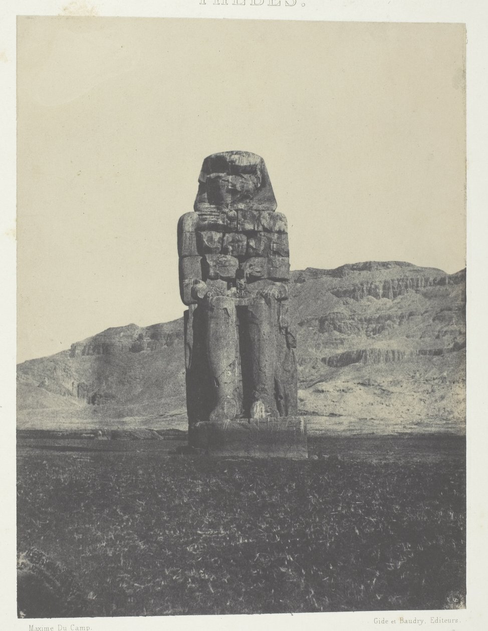 Qurnah, statue av Memnon; Theben av Maxime Du Camp