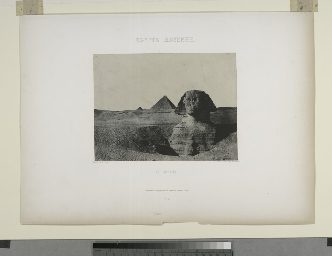 Le Sphinx, Egypt (s/hvitt bilde) av Maxime Du Camp