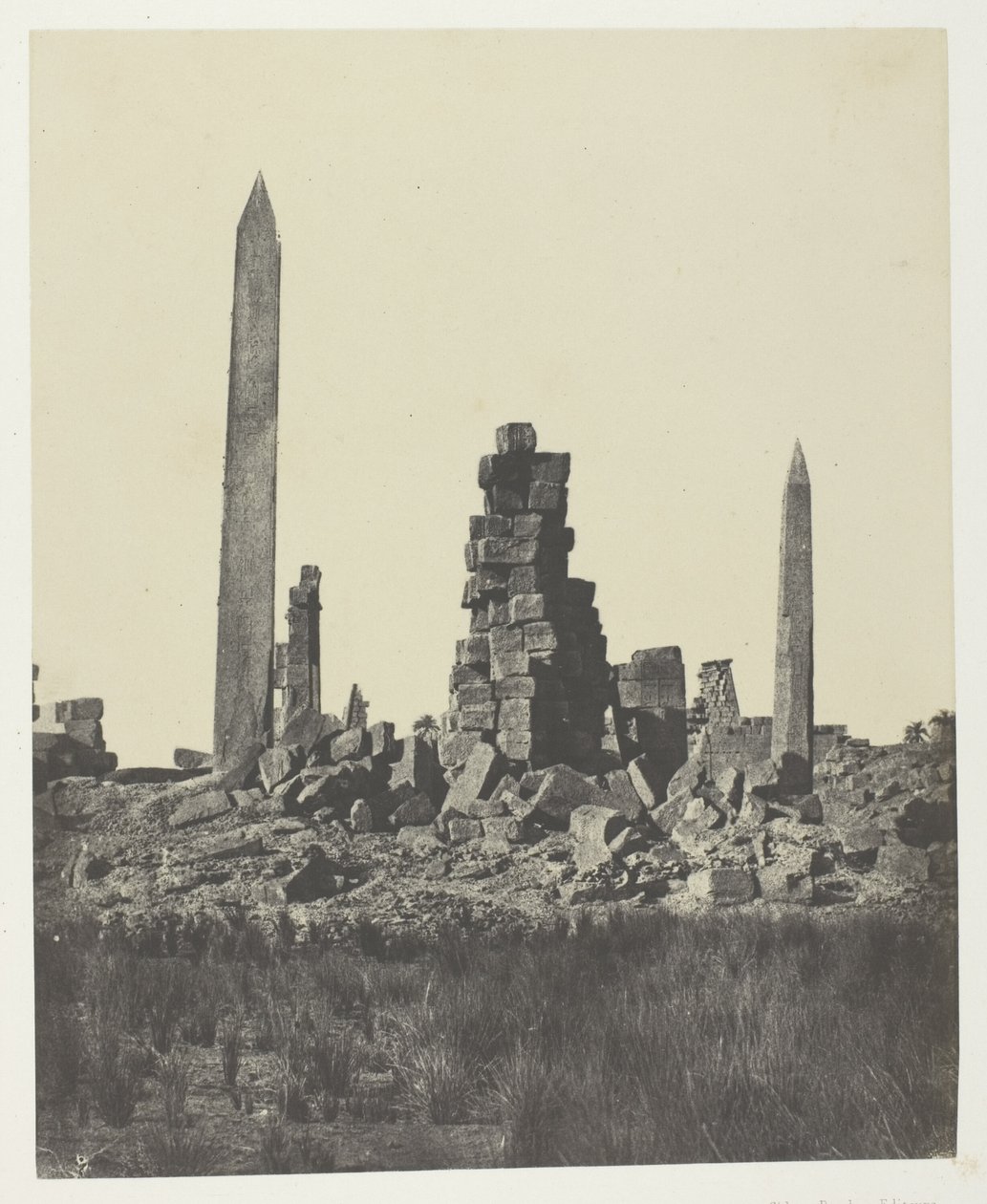 Karnak-palasset, Obeliskene; Theben av Maxime Du Camp