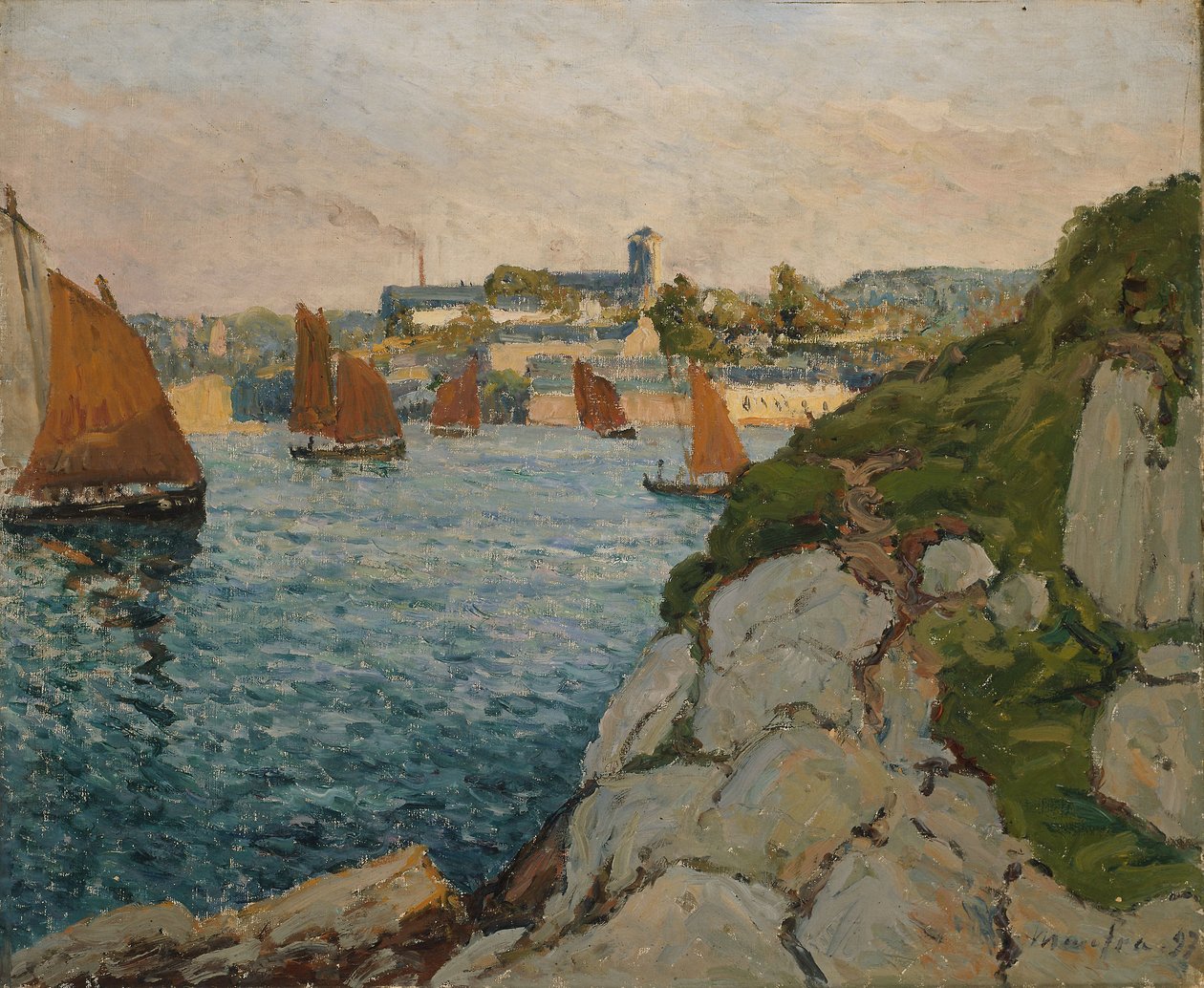 Douarnenez i Sunshine, 1897 av Maxime Emile Louis Maufra