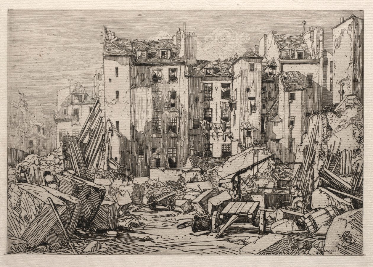 Riving av gamle hus i Paris, 1862. av Maxime Lalanne