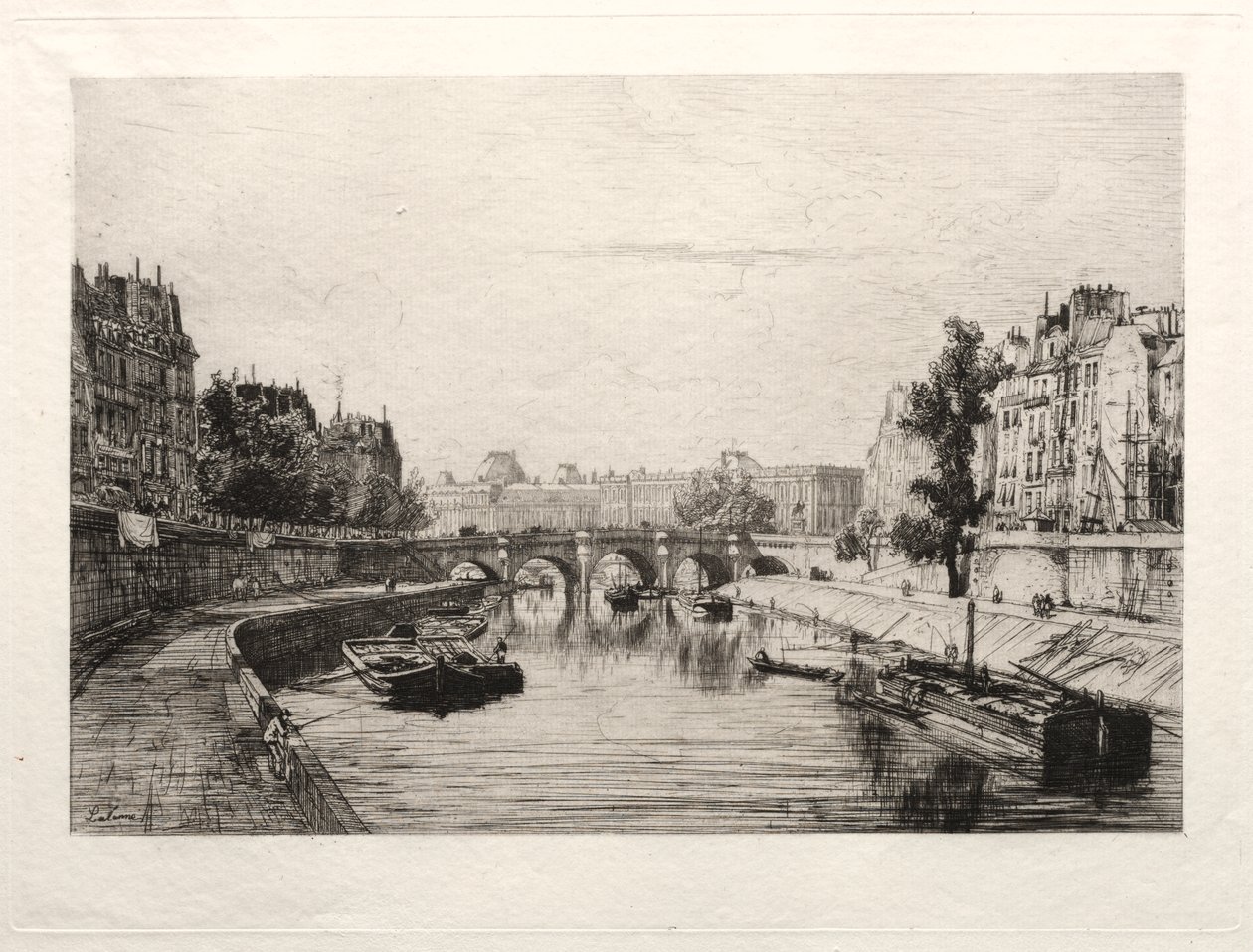 Utsikt fra Pont St. Michel av Maxime Lalanne