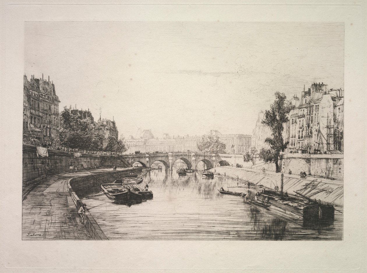 Utsikt fra St. Michel-broen, 1865. av Maxime Lalanne