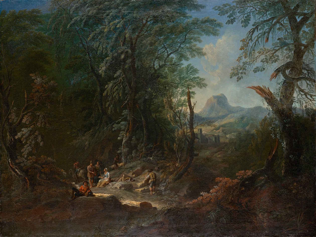 skoglandskap "morgen" av Maximilian Joseph Schinnagl