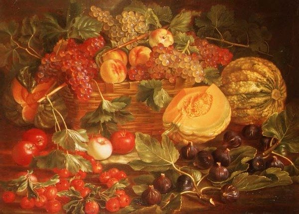 Stilleben med frukt av Maximilian Pfeiler or Pfeiller