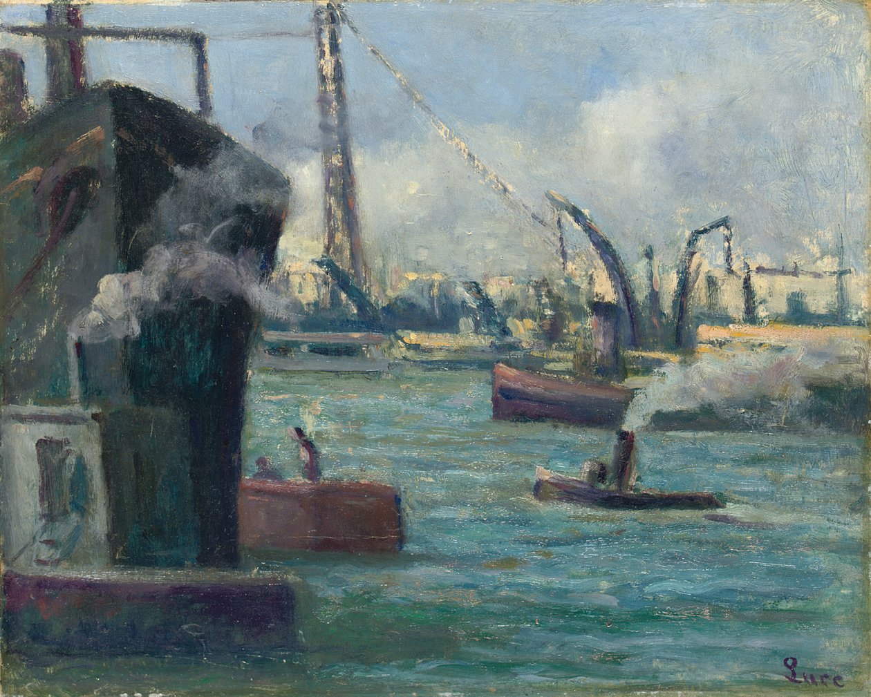 Rouen havn, av Maximilien Luce