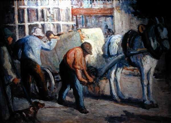 The Dray (olje på lerret) av Maximilien Luce