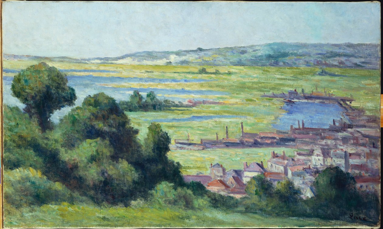Utsikt over Honfleur av Maximilien Luce