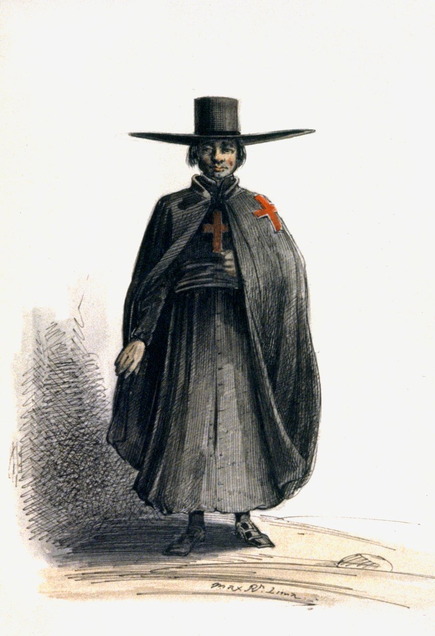 Missionaire au Perou, ca. 1840 (akvarell) av Maximilien Radiguet