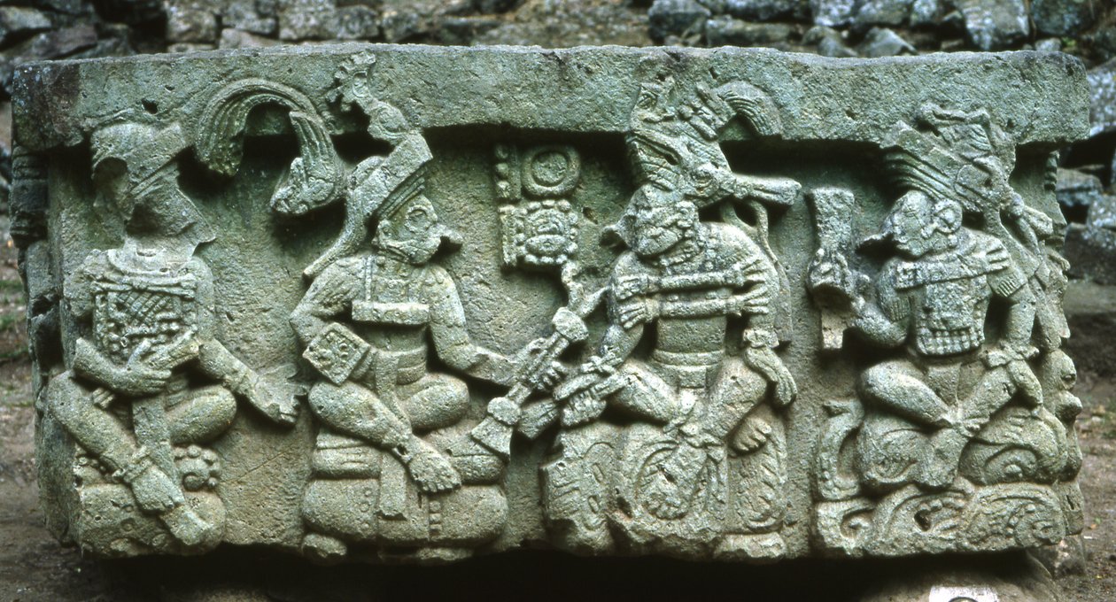 Copan alter Q av Mayan