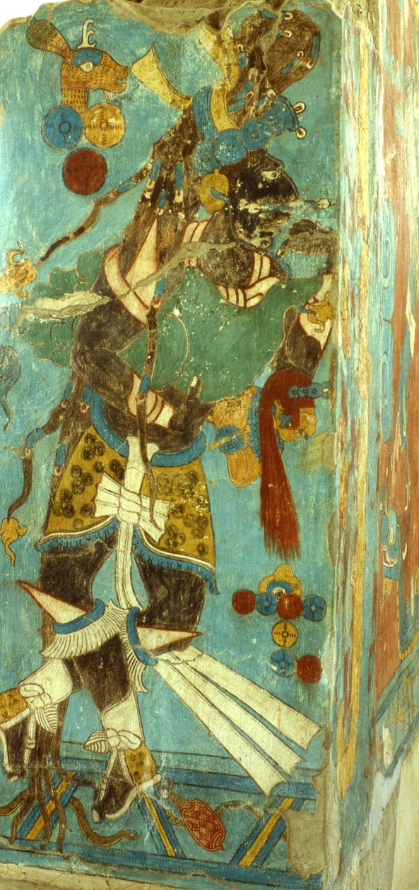 Mayan Lord i Cacaxtla, sen klassisk periode (veggmaleri) av Mayan
