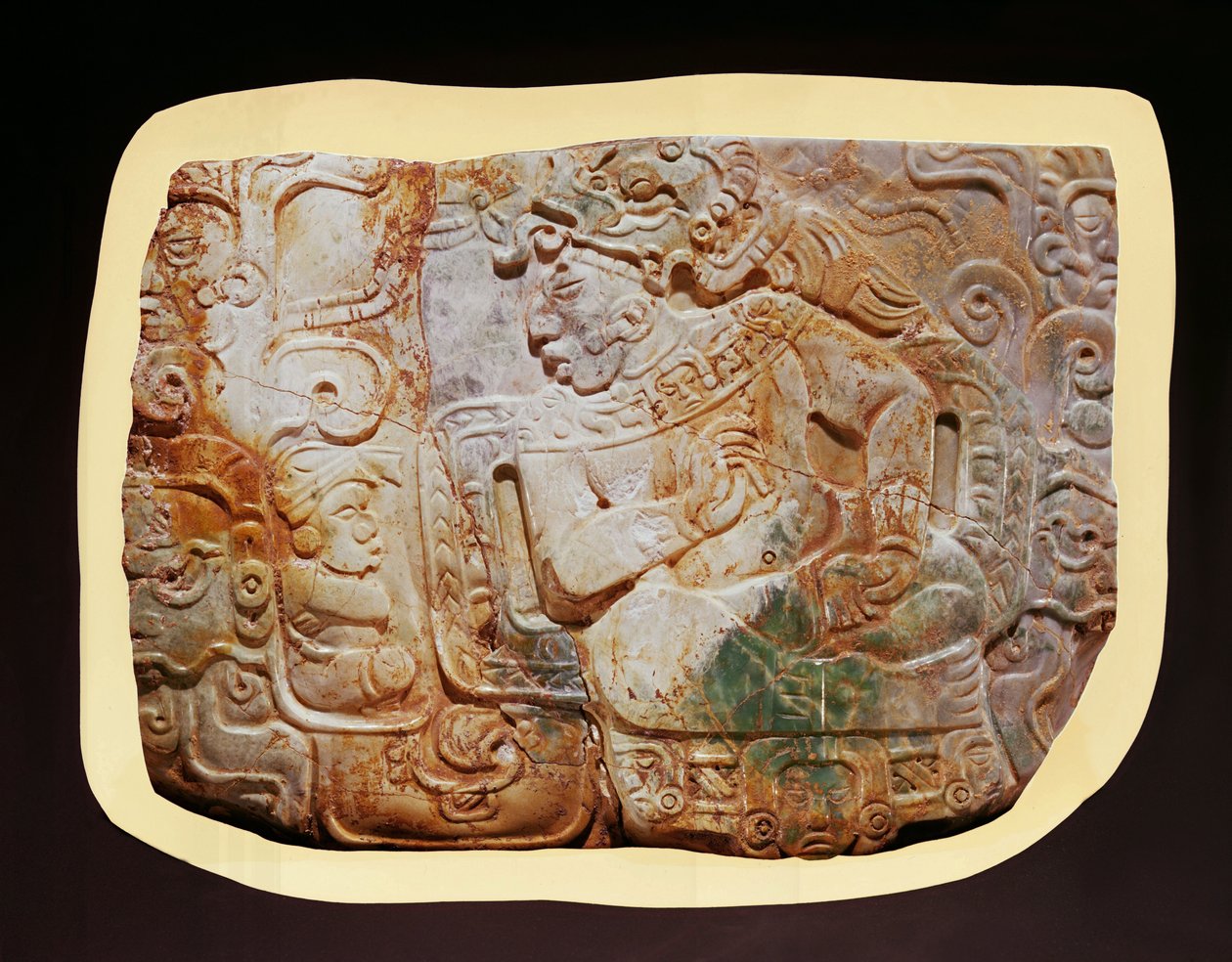 Pectoral of the King og en hoffmann fra Tikal (jade) av Mayan