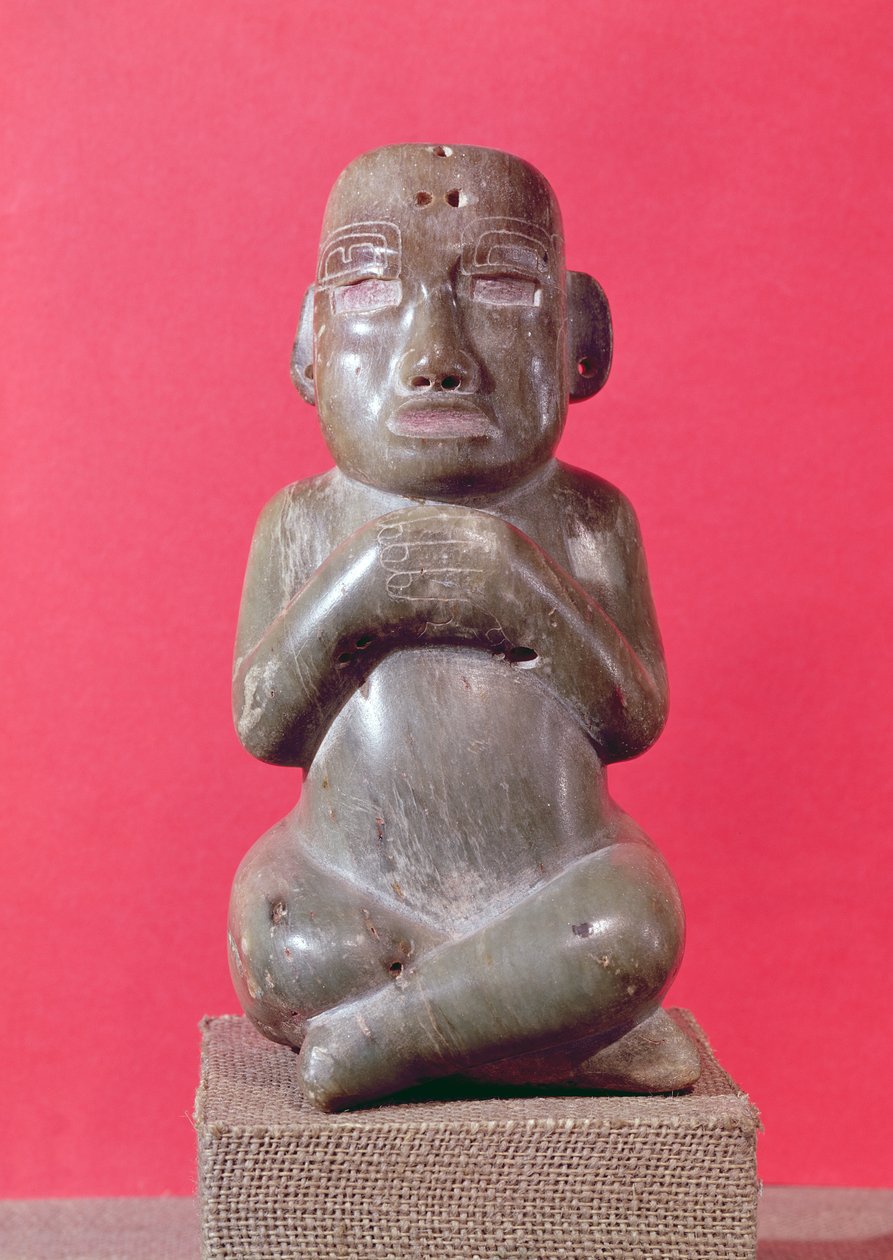Statuett av en mann (jade) av Mayan