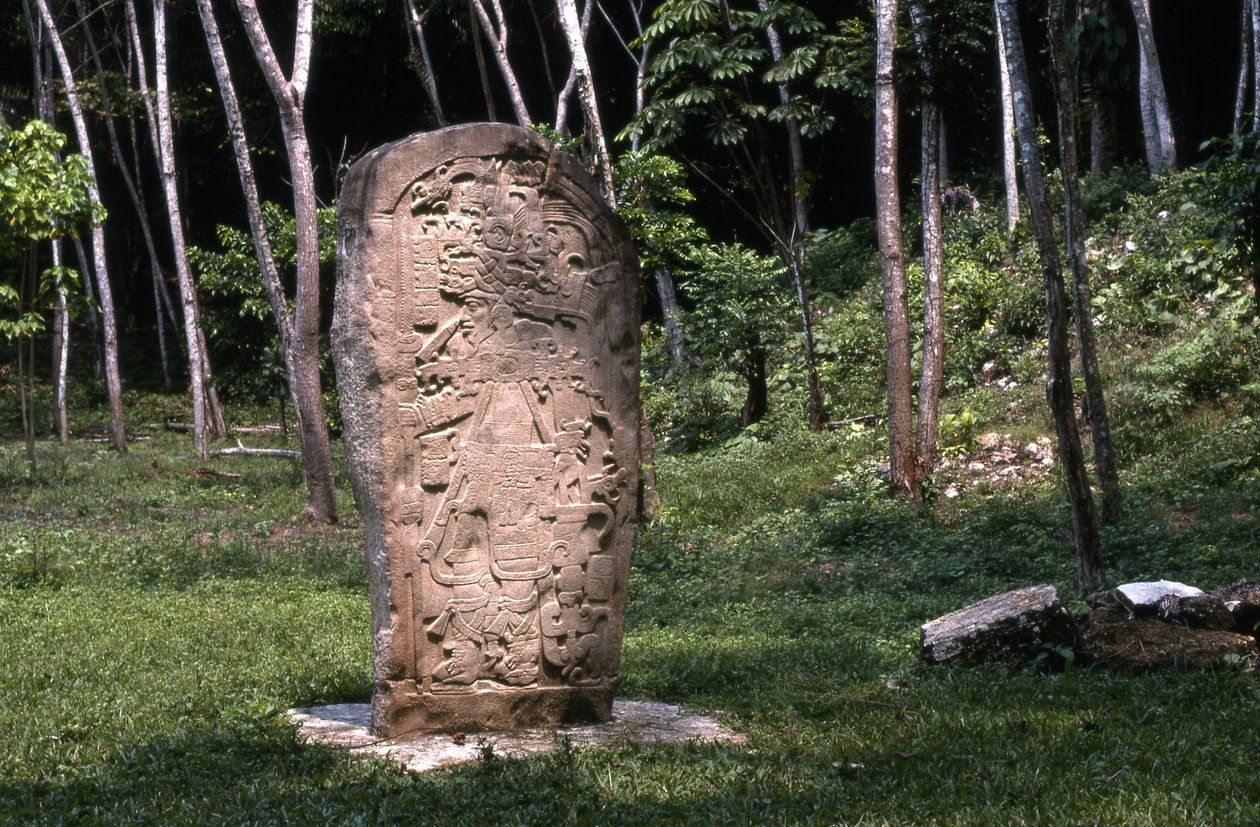 Stela 1, terminal klassisk periode (830–930 e.Kr.) av Mayan