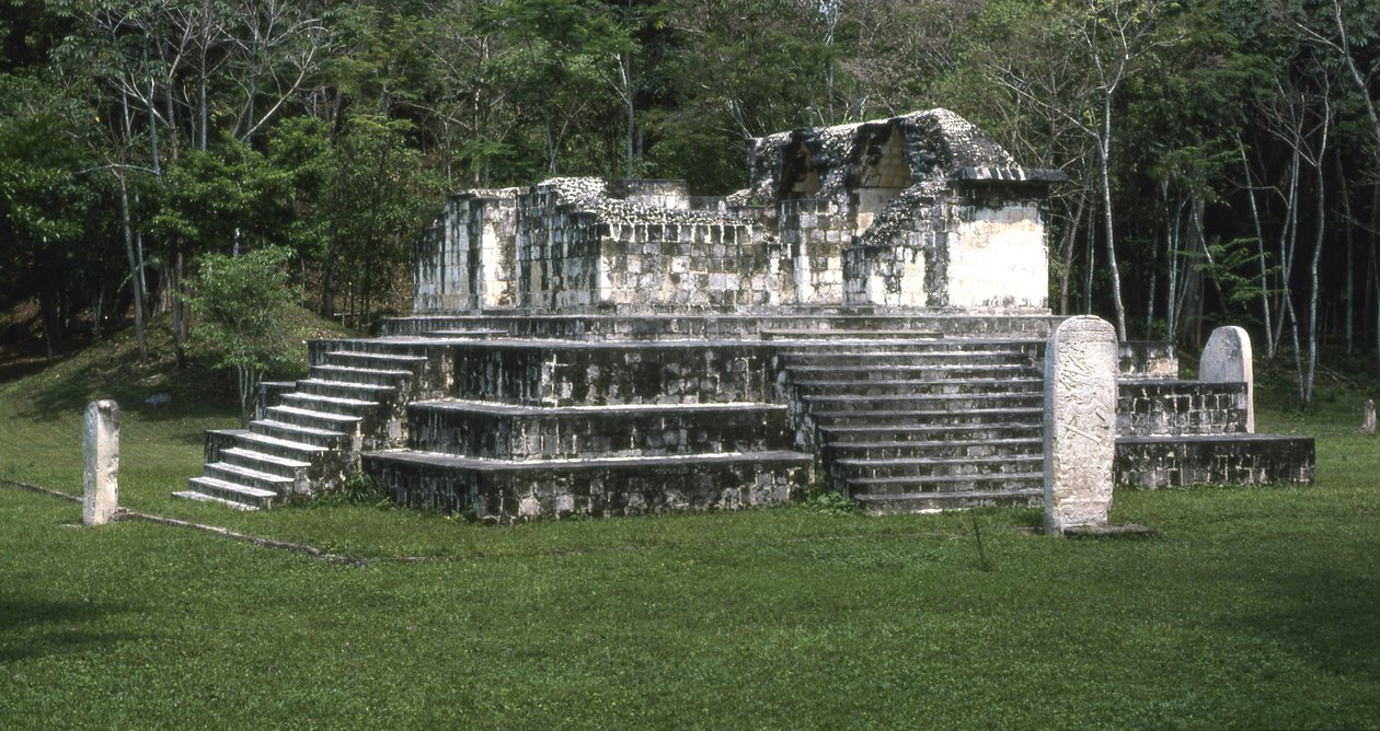 Utsikt over Seibal Temple A3, Ultimate Classic Period, 849 AD av Mayan