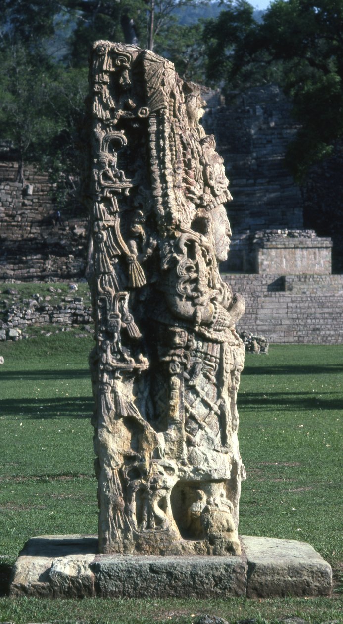 Copan Stela H, sen klassisk periode, ca. 730 e.Kr av Mayan