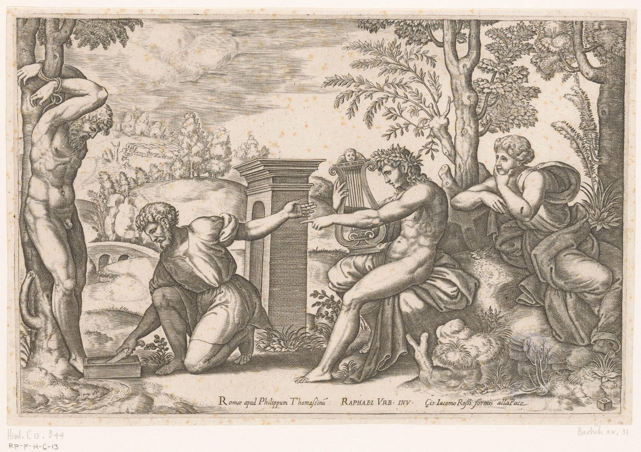 Apollo i Marsyas av Meester van de Dobbelsteen