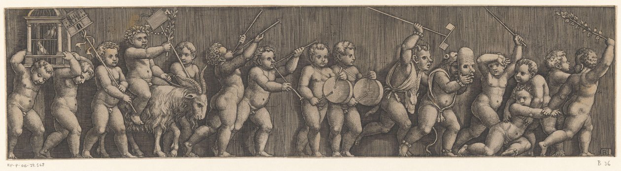 Frisisk med prosesjon av putti av Meester van de Dobbelsteen