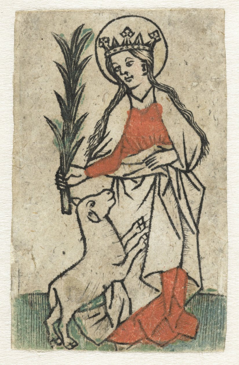 Sankt Agnes av Meester van de Olijfberg uit de Verzameling Dutuit