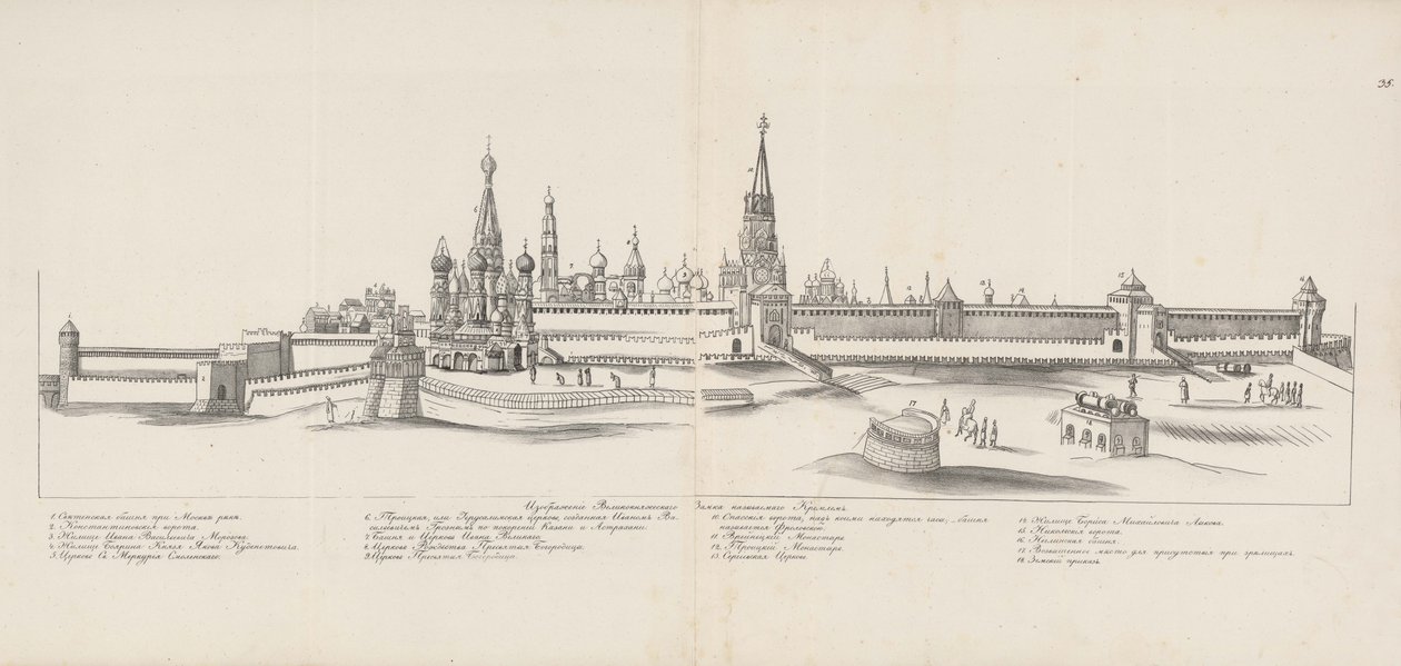 Moskva Kreml sett fra øst, 1661-1662. av Meierberg