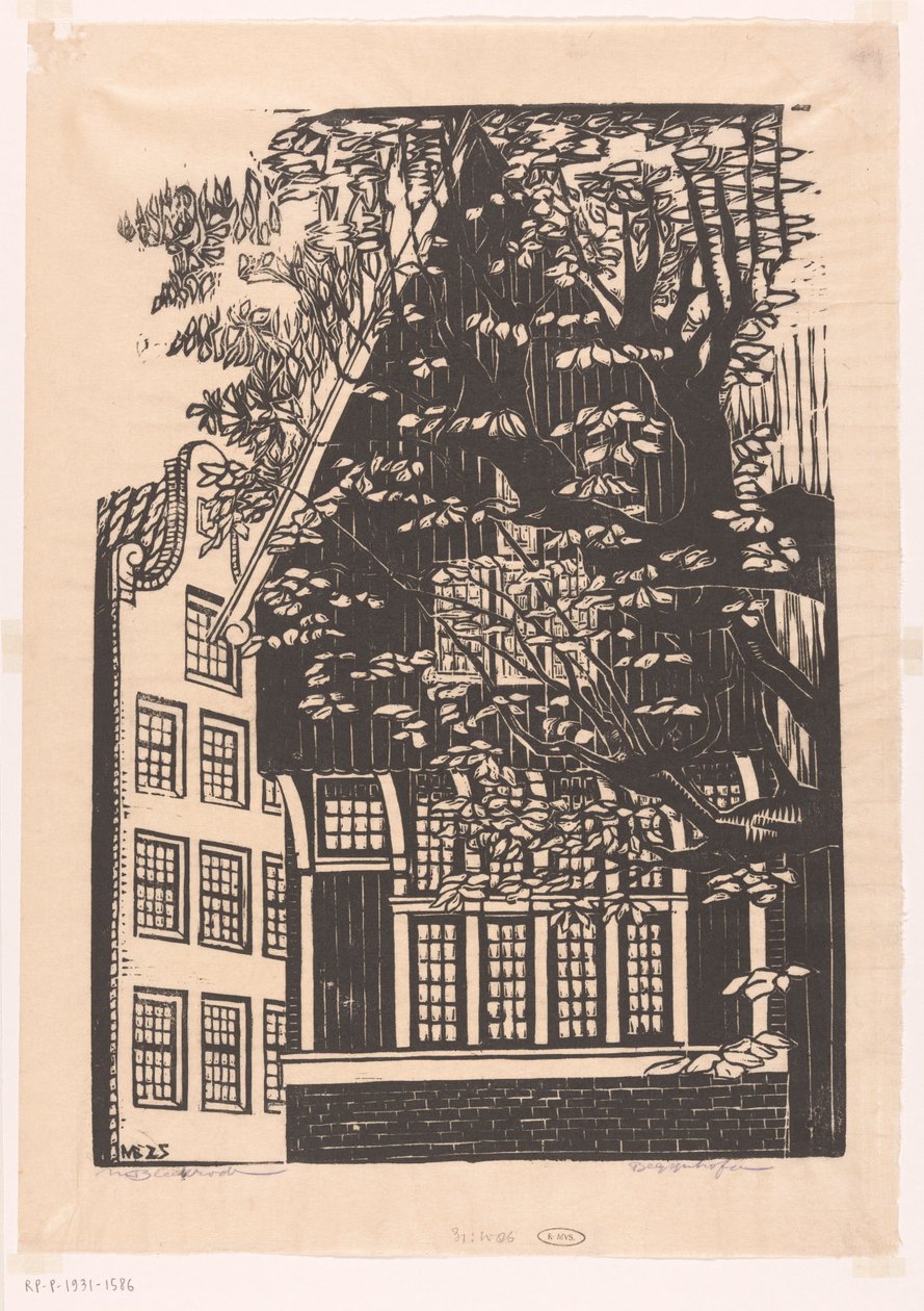 Beguinage i Amsterdam av Meijer Bleekrode (signed by artist)