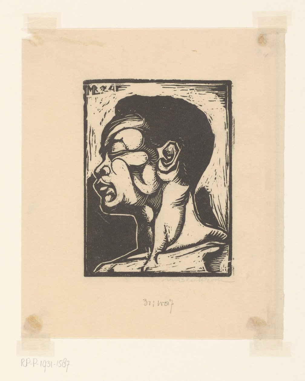Svart mann av Meijer Bleekrode (signed by artist)