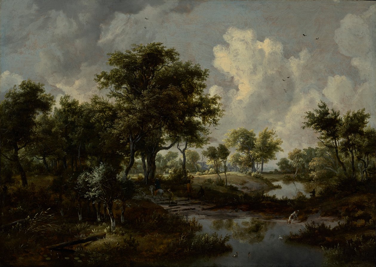 Et skogkledd landskap av Meindert Hobbema