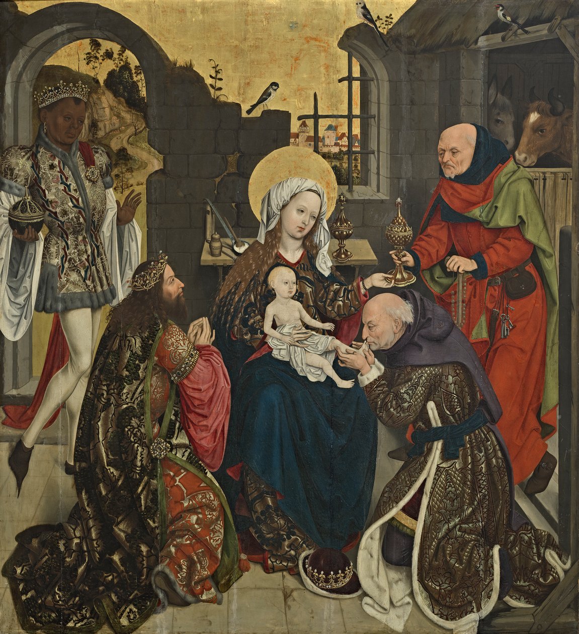 Tilbedelse av magiene av Meister des Schottenaltars
