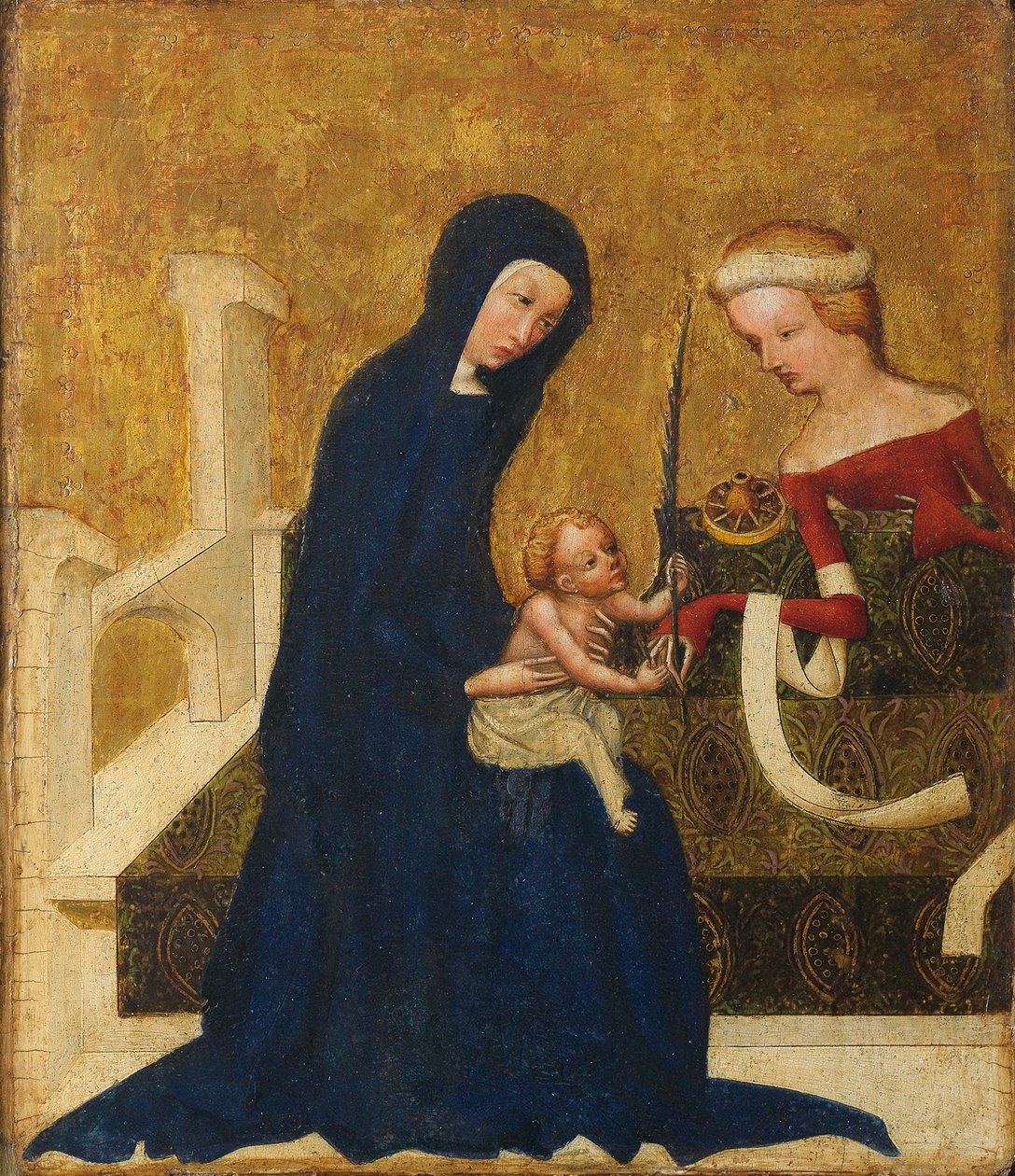 Mystisk ekteskap av St. Catherine av Meister von Heiligenkreuz