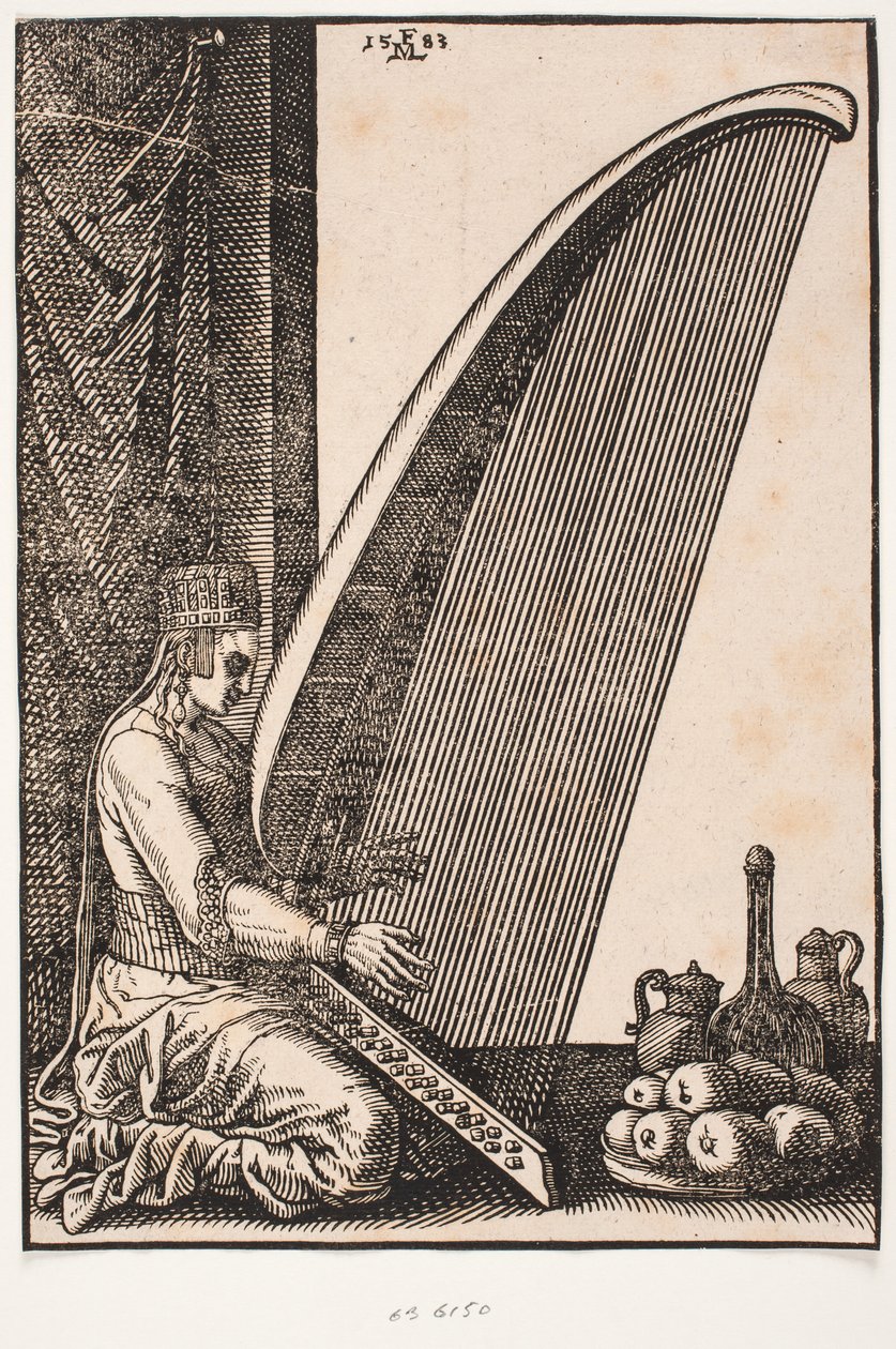 En harpespiller av Melchior Lorck