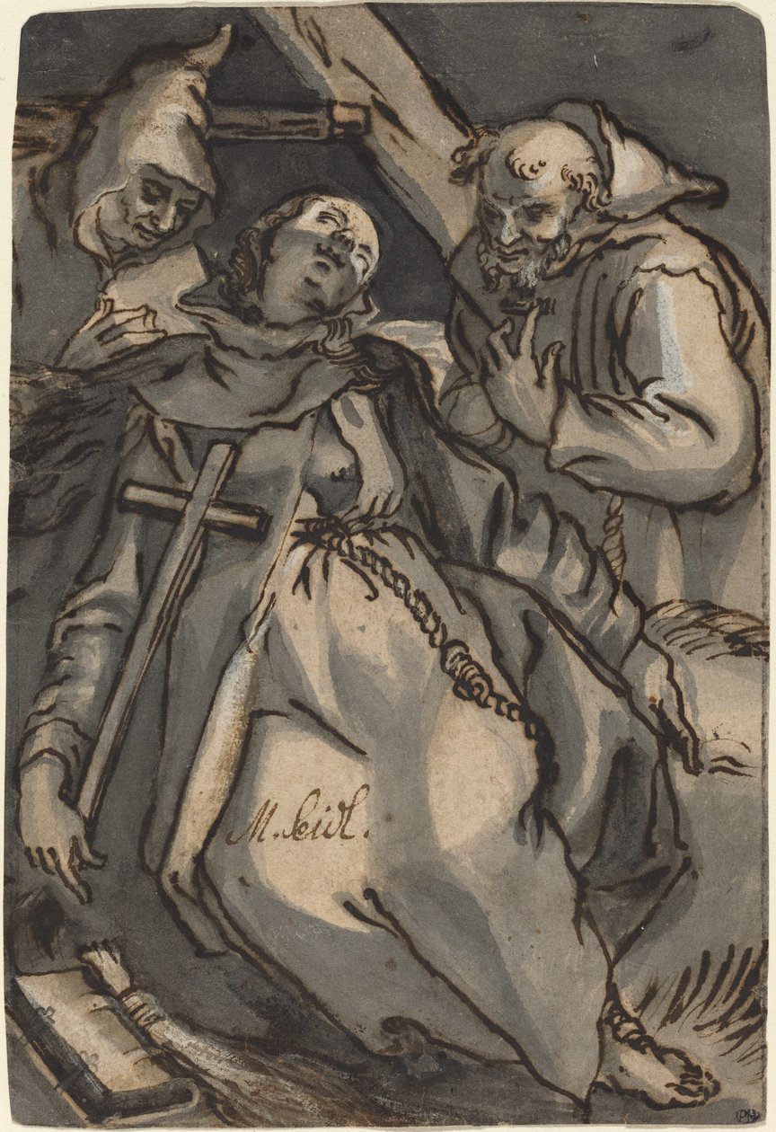 Saint Euphrosyne av Melchior Steidl after Abraham Bloemaert