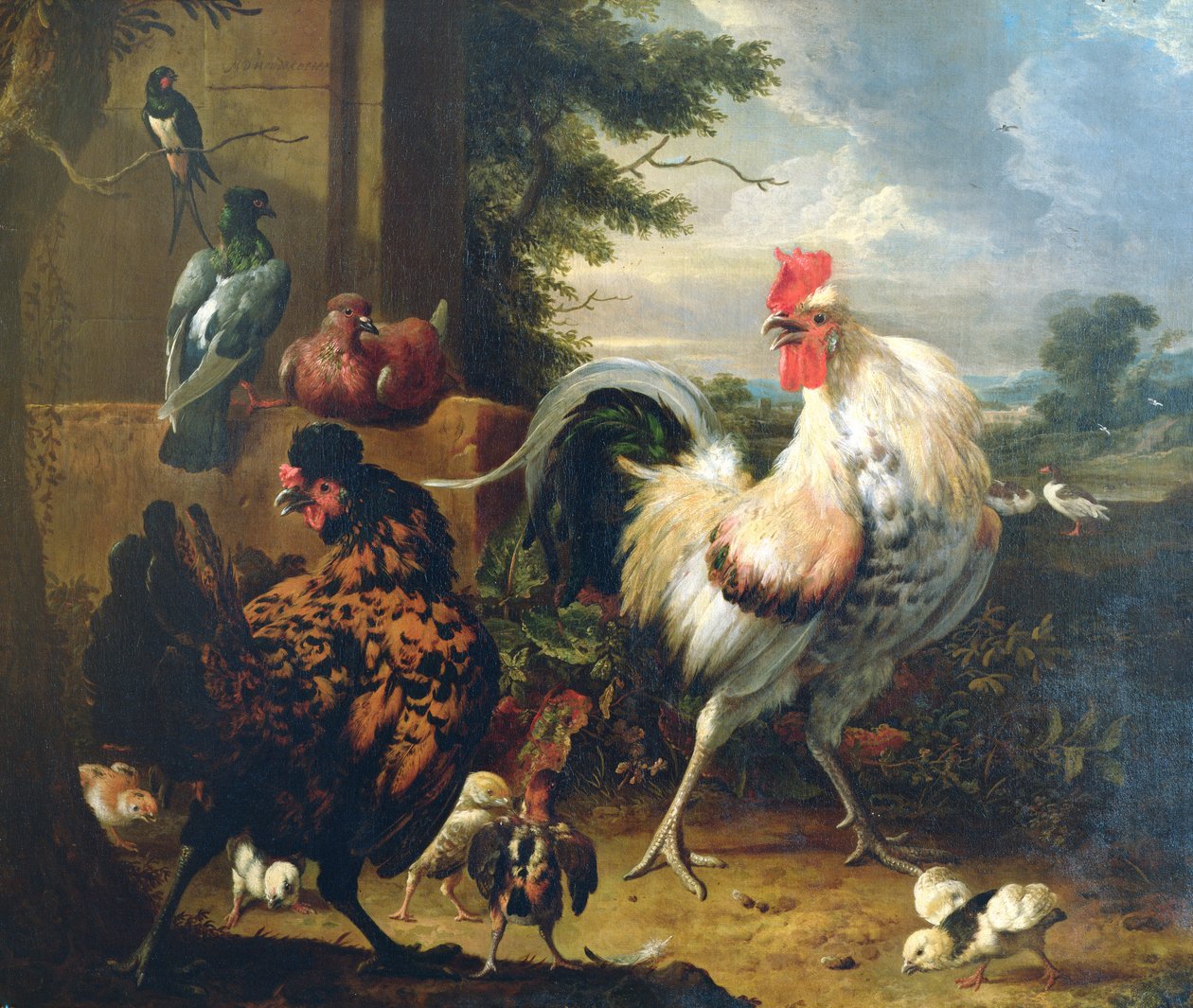 Gårdshøns av Melchior de Hondecoeter